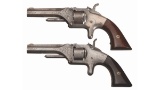 Two Factory Engraved Manhattan .22 Caliber Pocket Revolvers