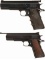 Two Upgraded Colt Government Model Semi-Automatic Pistols