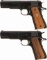 Two Colt Government Model Semi-Automatic Pistols