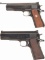 Two John Giles Upgraded Colt Semi-Automatic Pistols