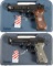 Two Beretta Semi-Automatic Pistols with Boxes and Cases