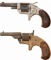 Two Colt Spur Trigger Single Action Pocket Revolvers