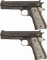 Two Engraved Semi-Automatic Pistols