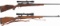 Two Weatherby Bolt Action Rifles with Scopes