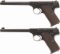 Two Colt 1st Series Woodsman Target Semi-Automatic Pistols