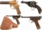 Three Handguns and One Flare Pistol
