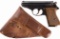 Pre-World War II Walther PPK Semi-Automatic Pistol with Holster