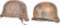 Two German Style Camouflage Pattern Stahlhelms