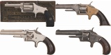Four Antique Spur Trigger Revolvers