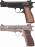 Two Belgian Browning High-Power Semi-Automatic Pistols