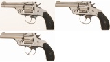 Three Marlin Model 1887 Top Break Double Action Revolvers