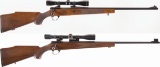 Two Sake Bolt Action Rifles with Scopes