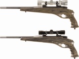 Two Weatherby Mark V Bolt Action Pistols with Scopes