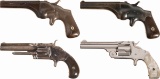 Four Antique Spur Trigger Handguns