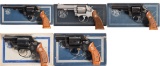 Five Smith & Wesson Double Action Revolvers with Boxes