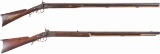 Two Antique American Half-Stock Percussion Rifles