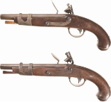 Two Simeon North U.S. Model 1816 Flintlock Pistols
