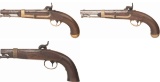 Three U.S. Model 1842 Percussion Pistols
