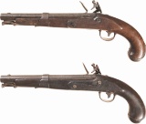 Two Simeon North U.S. Model 1819 Flintlock Pistols