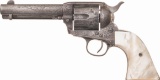 Engraved Colt Single Action Army with Pearl Grips & Letter