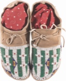 Six Pairs of Native American Style Beaded Moccasins