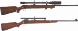 Two Winchester Model 52 Bolt Action Rifles with Scopes