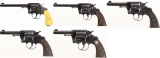 Five Colt Double Action Revolvers