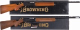 Two Browning Auto 5 Semi-Automatic Shotguns with Boxes