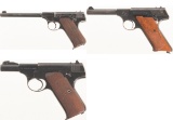 Three Colt Woodsman Pattern Semi-Automatic Pistols