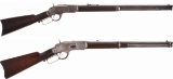 Two Antique Winchester Model 1873 Lever Action Long Guns