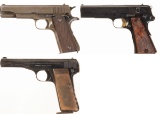 Three Military Semi-Automatic Pistols