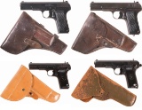 Four Tokarev Pattern Semi-Automatic Pistols with Holsters