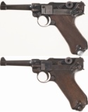 Two German Military Luger Semi-Automatic Pistols