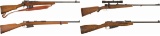 Four Bolt Action Rifles