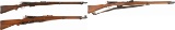Three Swiss Military Schmidt-Rubin Straight Pull Rifles