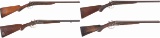 Four Double Barrel Hammer Shotguns