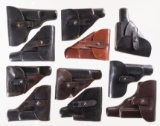 Grouping of Eleven Primarily German Military Leather Holsters