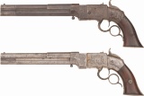 Cased Pair of Factory Engraved Smith & Wesson No. 2 Pistols