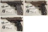 Three Mausser French Security Force'SVW' P.38 Pistols with Boxes