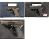Three Walther Semi-Automatic Pistols with Cases