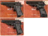 Three Walther Semi-Automatic Pistol with Boxes