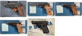 Five Beretta Semi-Automatic Pistols with Boxes