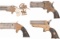 Four Antique American Multi-Barrel Pistols