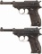 Two Nazi P.38 Semi-Automatic Pistols