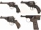 Four Webley & Scott Handguns