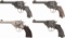 Four Webley & Scott Military Double Action Revolvers