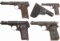 Four Astra Semi-Automatic Pistols