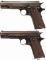 Two World War I Era Colt Semi-Automatic Pistols