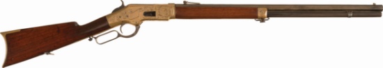 Engraved Winchester Model 1866 Lever Action Rifle