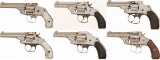 Six Smith & Wesson Double Action Revolvers